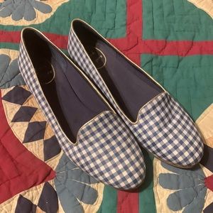Jack Rogers blue gingham flats 8.5